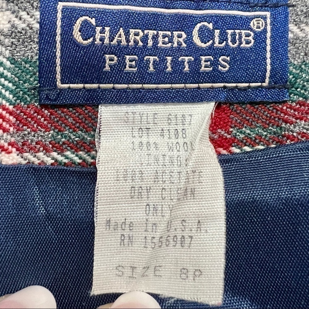 Vintage Plaid Wool Wrap Skirt Fully Lined Knee Length Y2K 90s Dark Academia 8P - Picture 10 of 11